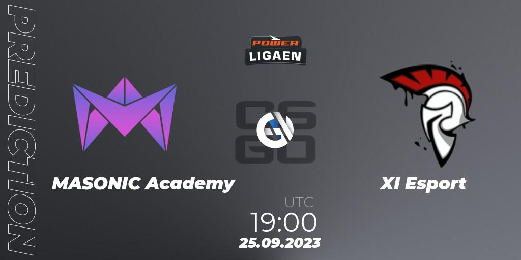 MASONIC Academy - XI Esport: прогноз. 26.09.2023 at 17:00, Counter-Strike (CS2), POWER Ligaen Season 24 Finals