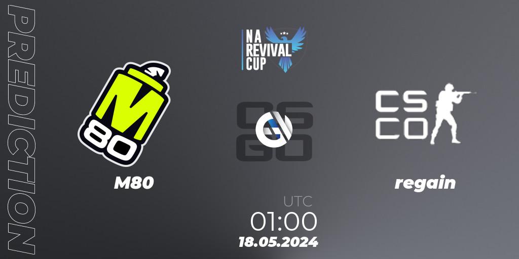 M80 - regain: прогноз. 18.05.2024 at 01:00, Counter-Strike (CS2), NA Revival Cup