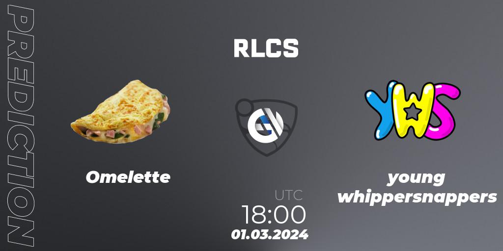 Omelette - young whippersnappers: прогноз. 01.03.2024 at 18:00, Rocket League, RLCS 2024 - Major 1: North America Open Qualifier 3
