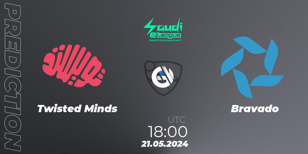 Twisted Minds - Bravado: прогноз. 21.05.2024 at 18:00, Rocket League, Saudi eLeague 2024 - Major 2: Online Major Phase 1