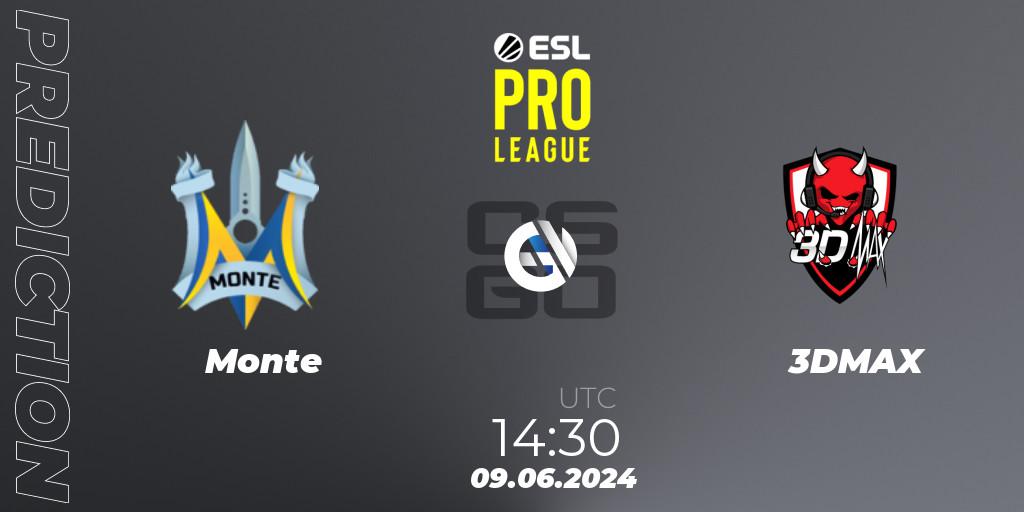 Monte - 3DMAX: прогноз. 09.06.2024 at 14:30, Counter-Strike (CS2), ESL Pro League Season 20: European Conference