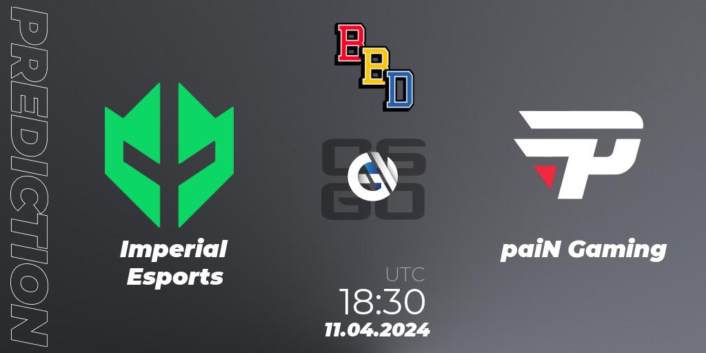 Imperial Esports - paiN Gaming: прогноз. 11.04.2024 at 16:30, Counter-Strike (CS2), BetBoom Dacha Belgrade 2024: South American Qualifier