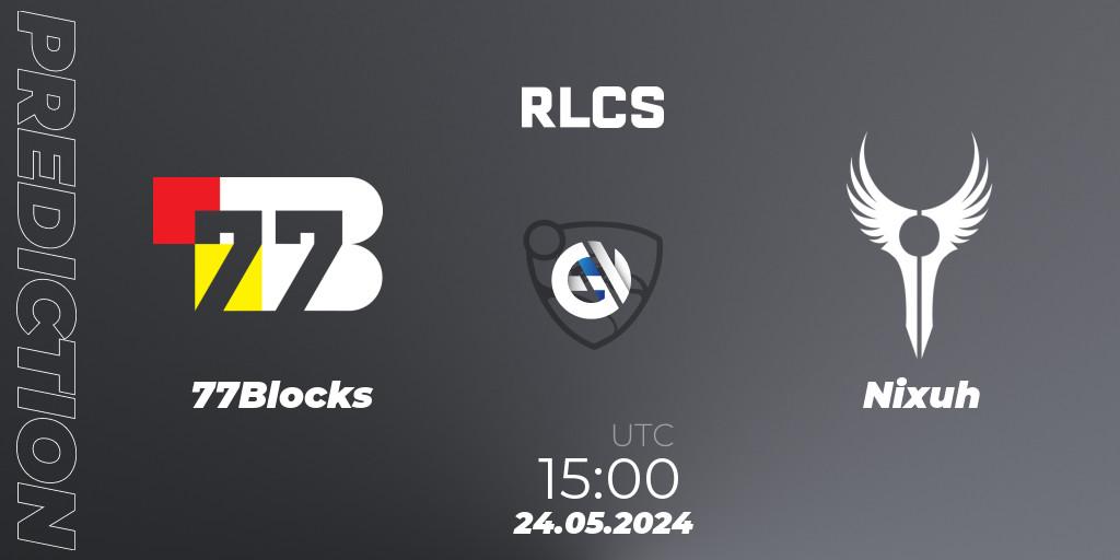 77Blocks - Nixuh: прогноз. 24.05.2024 at 15:00, Rocket League, RLCS 2024 - Major 2: SSA Open Qualifier 6