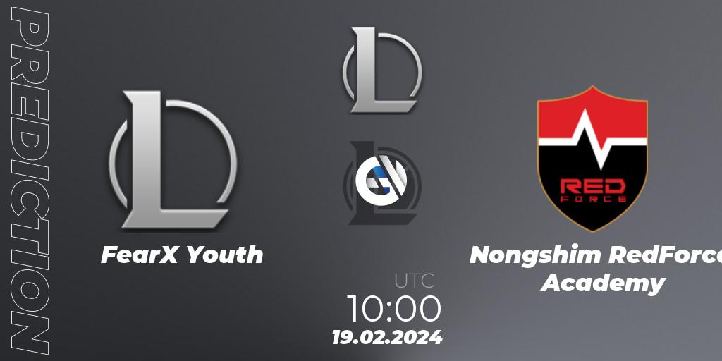 FearX Youth - Nongshim RedForce Academy: прогноз. 19.02.2024 at 10:00, LoL, LCK Challengers League 2024 Spring - Group Stage