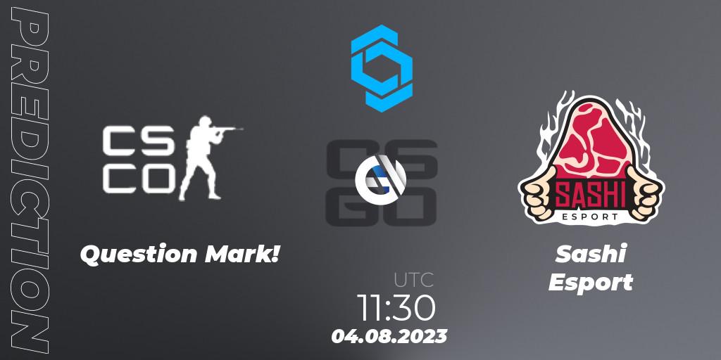 Question Mark! - Sashi Esport: прогноз. 04.08.2023 at 11:30, Counter-Strike (CS2), CCT East Europe Series #1: Closed Qualifier