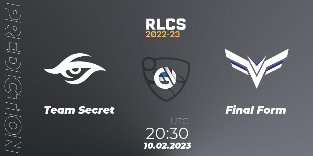 Team Secret - Final Form: прогноз. 10.02.2023 at 20:30, Rocket League, RLCS 2022-23 - Winter: South America Regional 2 - Winter Cup