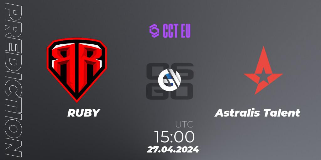 RUBY - Astralis Talent: прогноз. 27.04.2024 at 15:00, Counter-Strike (CS2), CCT Season 2 Europe Series 2 Closed Qualifier