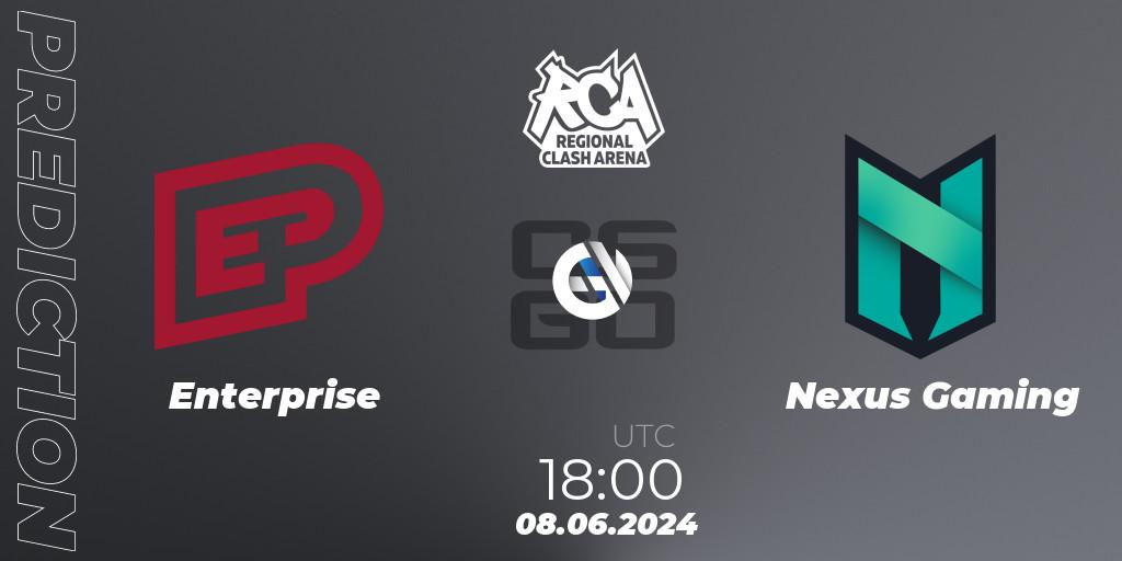 Enterprise - Nexus Gaming: прогноз. 08.06.2024 at 18:20, Counter-Strike (CS2), Regional Clash Arena Europe
