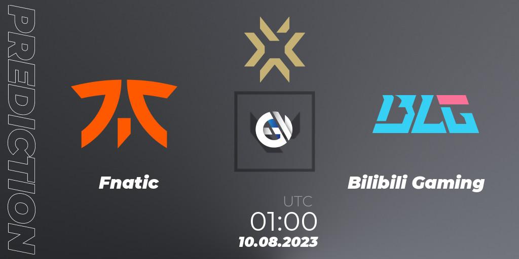 Fnatic - Bilibili Gaming: прогноз. 10.08.2023 at 01:15, VALORANT, VALORANT Champions 2023