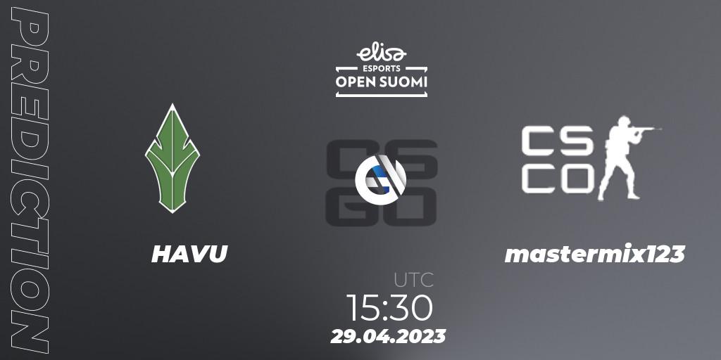 HAVU - mastermix123: прогноз. 29.04.2023 at 15:30, Counter-Strike (CS2), Elisa Open Suomi Season 5