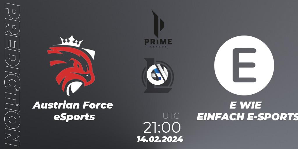 Austrian Force eSports - E WIE EINFACH E-SPORTS: прогноз. 14.02.24, LoL, Prime League Spring 2024 - Group Stage