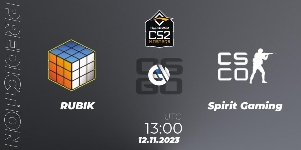 RUBIK - Spirit Gaming: прогноз. 12.11.2023 at 13:00, Counter-Strike (CS2), TippmixPro Masters Fall 2023