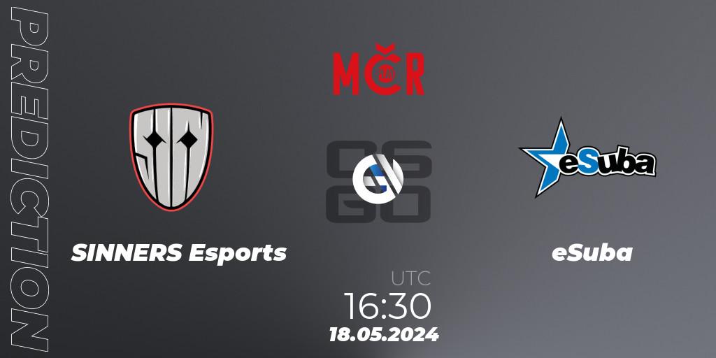 SINNERS Esports - eSuba: прогноз. 18.05.2024 at 16:30, Counter-Strike (CS2), Tipsport Cup Spring 2024: Online Stage