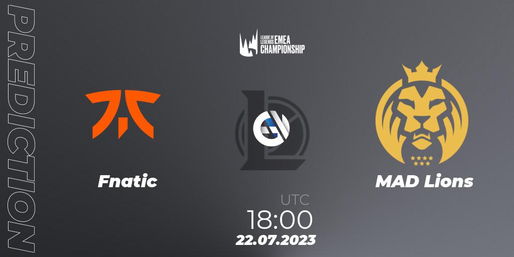 Fnatic - MAD Lions: прогноз. 22.07.2023 at 16:00, LoL, LEC Summer 2023 - Group Stage