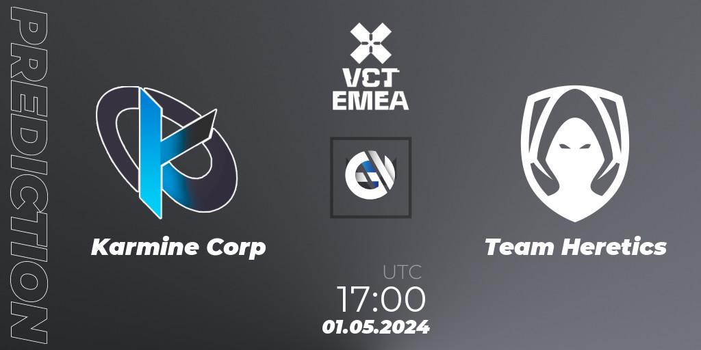 Karmine Corp - Team Heretics: прогноз. 01.05.24, VALORANT, VALORANT Champions Tour 2024: EMEA League - Stage 1 - Group Stage