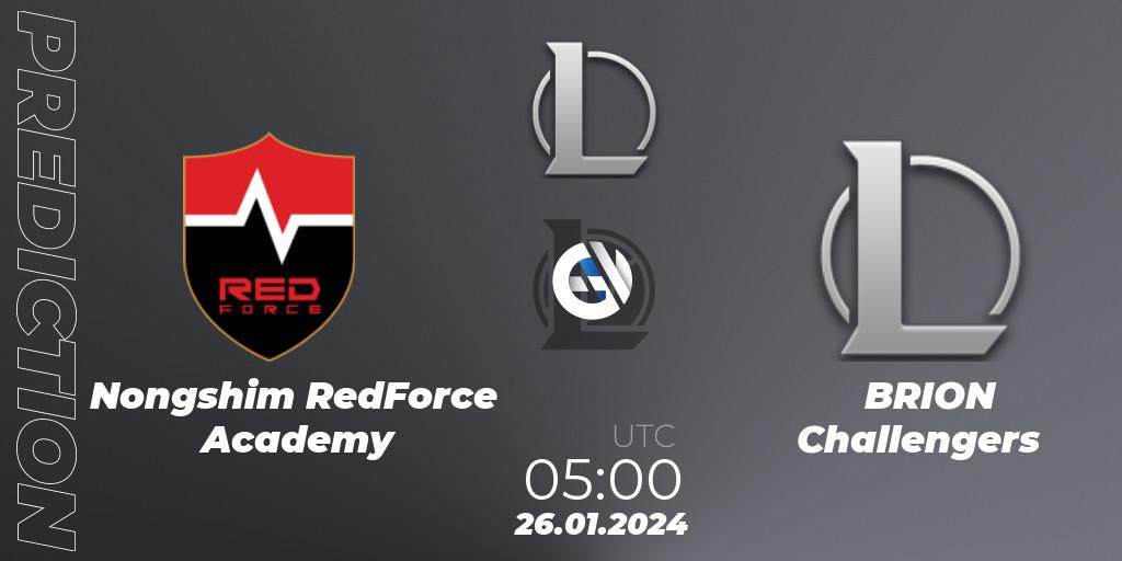Nongshim RedForce Academy - BRION Challengers: прогноз. 26.01.24, LoL, LCK Challengers League 2024 Spring - Group Stage
