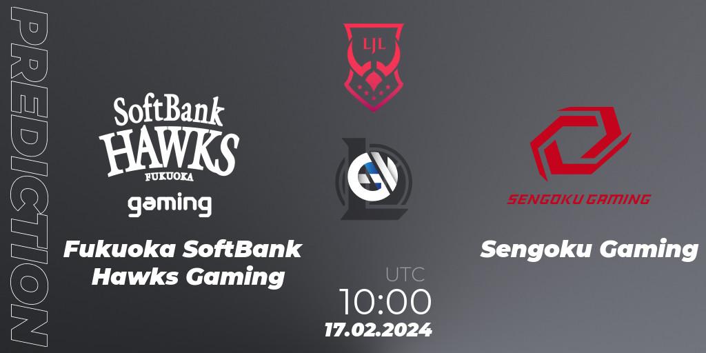 Fukuoka SoftBank Hawks Gaming - Sengoku Gaming: прогноз. 17.02.24, LoL, LJL 2024 Spring Group Stage