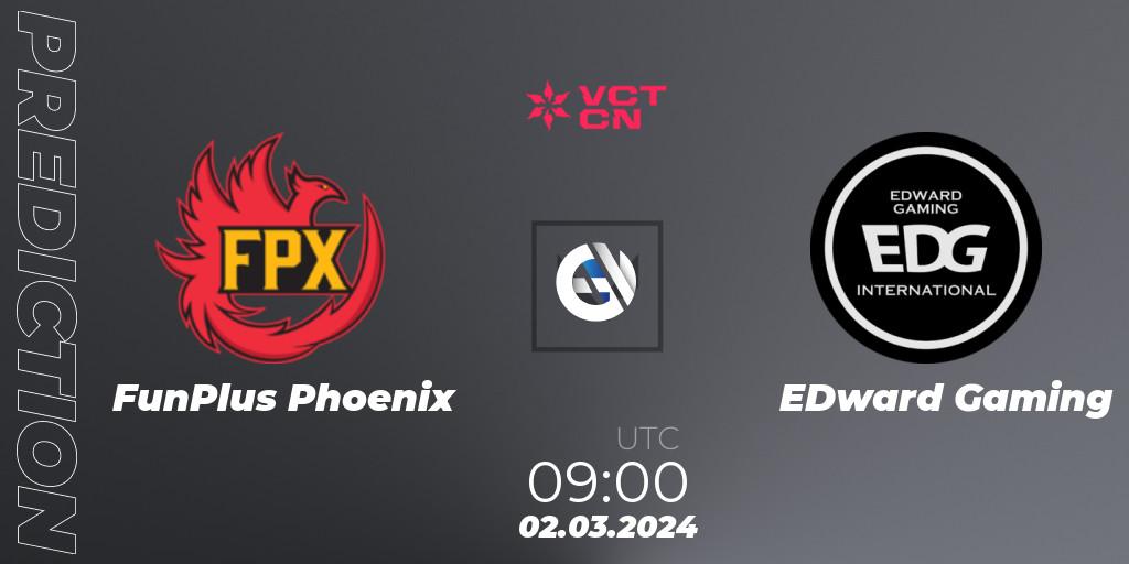FunPlus Phoenix - EDward Gaming: прогноз. 02.03.2024 at 09:10, VALORANT, VCT 2024: China Kickoff