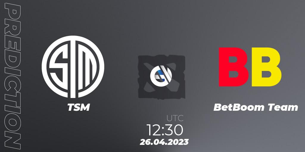 TSM - BetBoom Team: прогноз. 26.04.2023 at 12:44, Dota 2, The Berlin Major 2023 ESL - Group Stage
