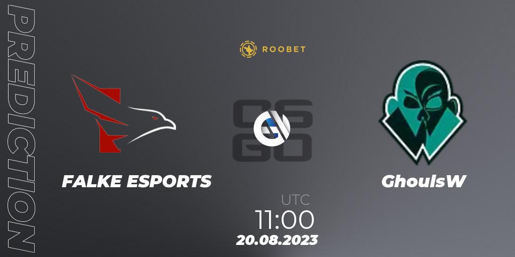 FALKE ESPORTS - GhoulsW: прогноз. 20.08.2023 at 11:00, Counter-Strike (CS2), Roobet Arena August 2023: Europe