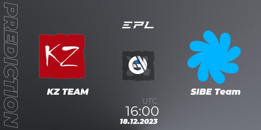 KZ TEAM - SIBE Team: прогноз. 18.12.2023 at 19:40, Dota 2, European Pro League Season 15