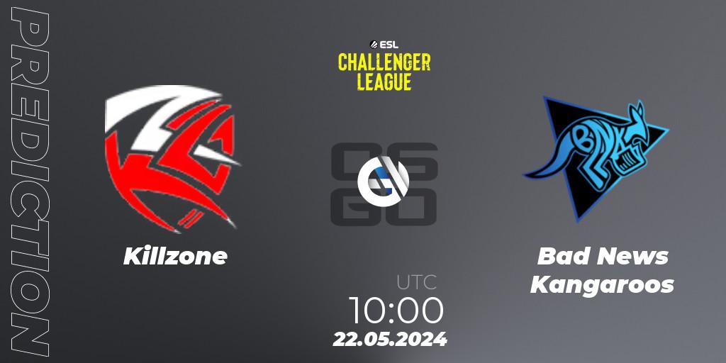 Killzone - Bad News Kangaroos: прогноз. 22.05.2024 at 10:00, Counter-Strike (CS2), ESL Challenger League Season 47: Oceania