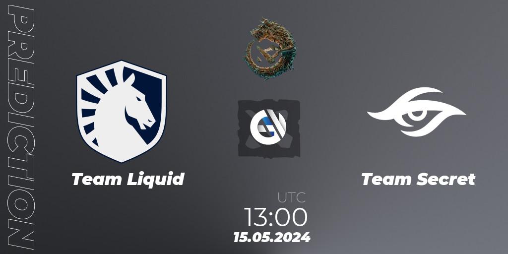 Team Liquid - Team Secret: прогноз. 15.05.2024 at 13:30, Dota 2, PGL Wallachia Season 1 - Group Stage