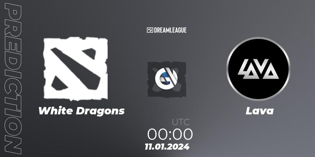 White Dragons - Lava: прогноз. 11.01.2024 at 00:00, Dota 2, DreamLeague Season 22: South America Open Qualifier #1