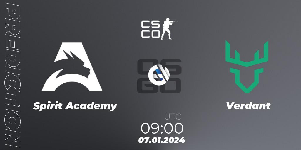 Spirit Academy - Verdant: прогноз. 07.01.24, CS2 (CS:GO), European Pro League Season 14: Division 2