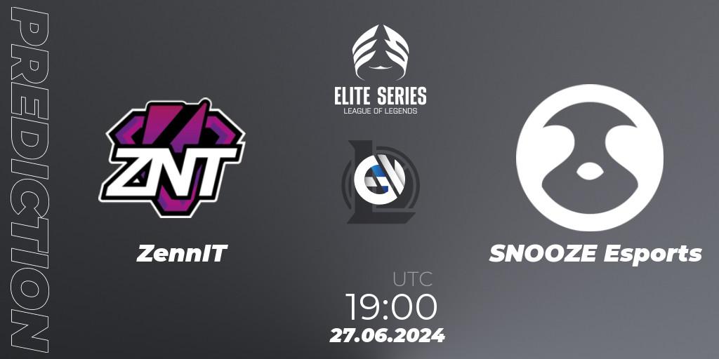 ZennIT - SNOOZE Esports: прогноз. 27.06.2024 at 19:00, LoL, Elite Series Summer 2024