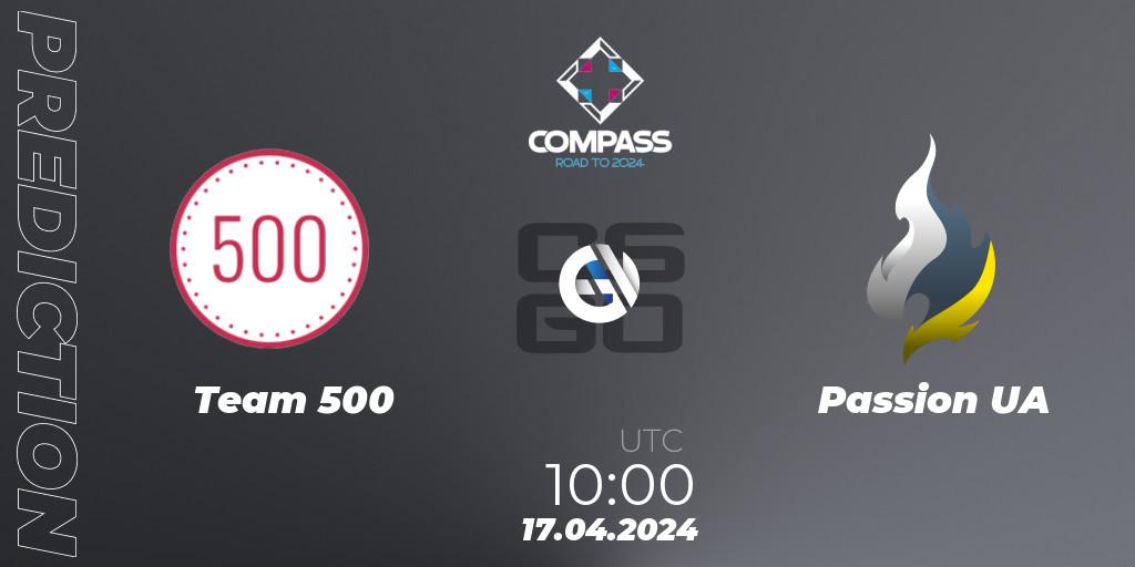 Team 500 - Passion UA: прогноз. 16.04.24, CS2 (CS:GO), YaLLa Compass Spring 2024