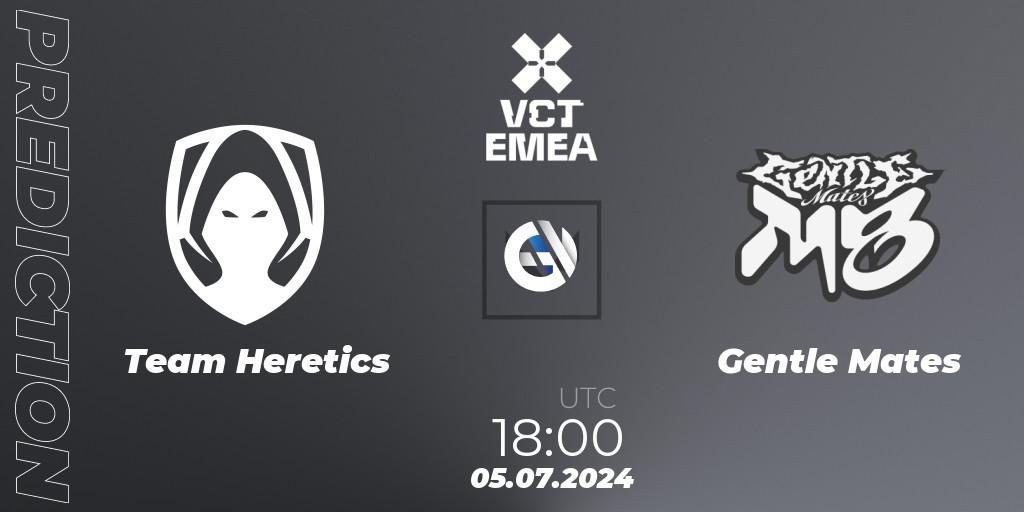 Team Heretics - Gentle Mates: прогноз. 05.07.2024 at 19:00, VALORANT, VALORANT Champions Tour 2024: EMEA League - Stage 2 - Group Stage
