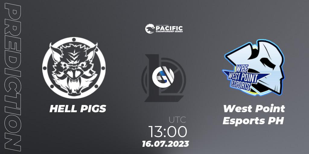 HELL PIGS - West Point Esports PH: прогноз. 16.07.2023 at 13:00, LoL, PACIFIC Championship series Group Stage