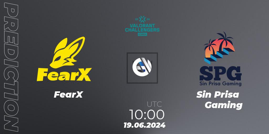 FearX - Sin Prisa Gaming: прогноз. 19.06.2024 at 09:00, VALORANT, VALORANT Challengers 2024 Korea: Split 2