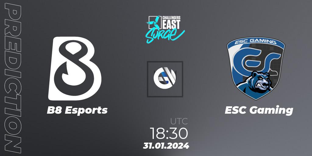 B8 Esports - ESC Gaming: прогноз. 31.01.24, VALORANT, VALORANT Challengers 2024 East: Surge Split 1
