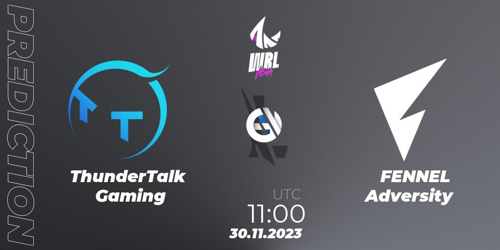 ThunderTalk Gaming - FENNEL Adversity: прогноз. 30.11.2023 at 11:00, Wild Rift, WRL Asia 2023 - Season 2 - Regular Season