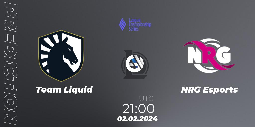 Team Liquid - NRG Esports: прогноз. 02.02.24, LoL, LCS Spring 2024 - Group Stage