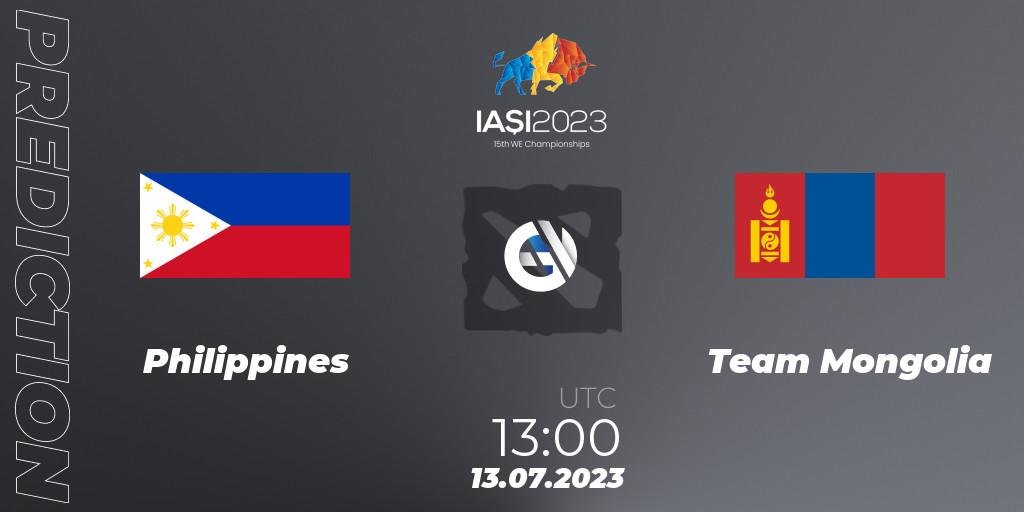 Philippines - Team Mongolia: прогноз. 13.07.2023 at 12:28, Dota 2, Gamers8 IESF Asian Championship 2023