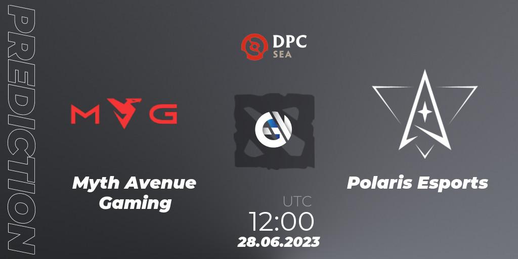 Myth Avenue Gaming - Polaris Esports: прогноз. 28.06.23, Dota 2, DPC 2023 Tour 3: SEA Division II (Lower)