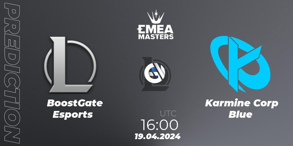 BoostGate Esports - Karmine Corp Blue: прогноз. 19.04.24, LoL, EMEA Masters Spring 2024 - Group Stage