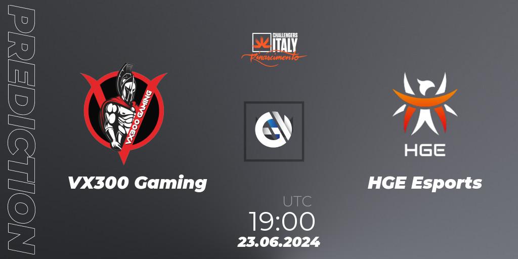 VX300 Gaming - HGE Esports: прогноз. 23.06.2024 at 19:00, VALORANT, VALORANT Challengers 2024 Italy: Rinascimento Split 2