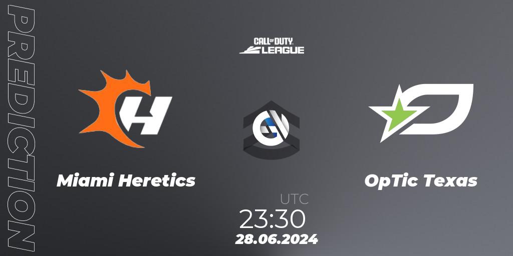 Miami Heretics - OpTic Texas: прогноз. 28.06.2024 at 23:30, Call of Duty, Call of Duty League 2024: Stage 4 Major