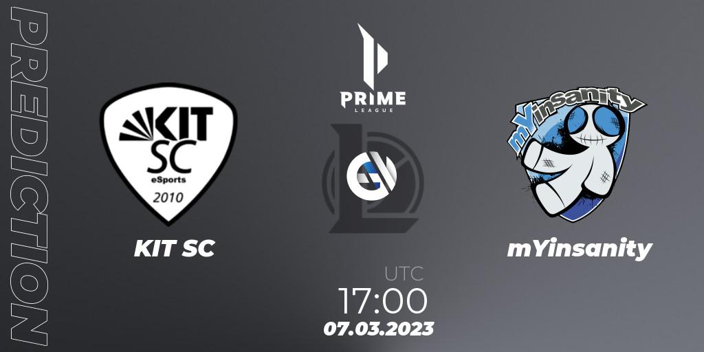 KIT SC - mYinsanity: прогноз. 07.03.23, LoL, Prime League 2nd Division Spring 2023 - Playoffs