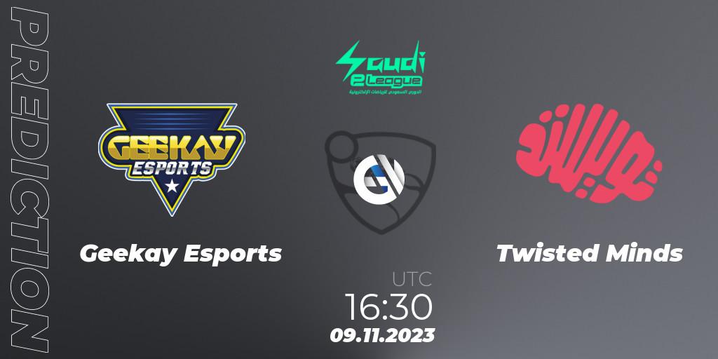 Geekay Esports - Twisted Minds: прогноз. 09.11.2023 at 16:30, Rocket League, Saudi eLeagues 2023: Season 2