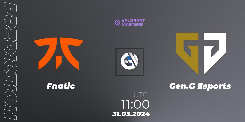 Fnatic - Gen.G Esports: прогноз. 30.05.2024 at 10:00, VALORANT, VCT 2024: Masters Shanghai