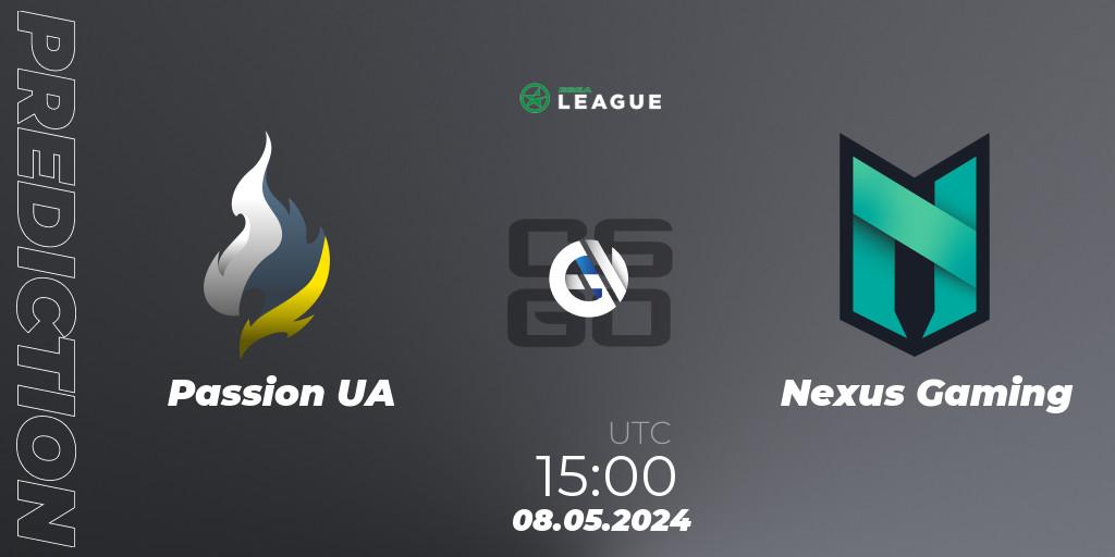 Passion UA - Nexus Gaming: прогноз. 08.05.2024 at 15:00, Counter-Strike (CS2), ESEA Season 49: Advanced Division - Europe