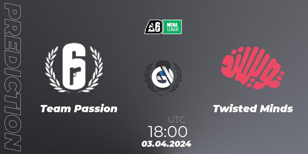 Team Passion - Twisted Minds: прогноз. 03.04.2024 at 18:00, Rainbow Six, MENA League 2024 - Stage 1