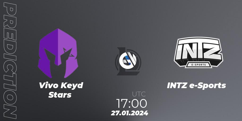 Vivo Keyd Stars - INTZ e-Sports: прогноз. 27.01.2024 at 17:00, LoL, CBLOL Split 1 2024 - Group Stage