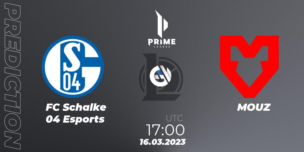 FC Schalke 04 Esports - MOUZ: прогноз. 16.03.23, LoL, Prime League Spring 2023 - Playoffs