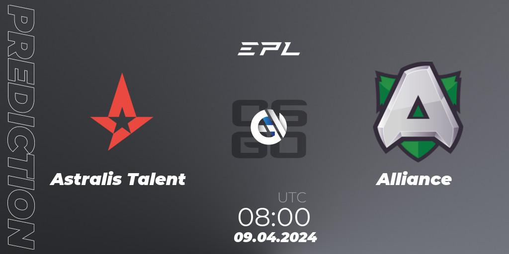 Astralis Talent - Alliance: прогноз. 09.04.24, CS2 (CS:GO), European Pro League Season 15